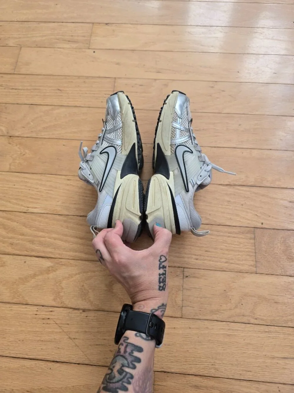 Nike | V2K Run Summit White Metallic Silver Sporty Sneakers | WMS 5.5